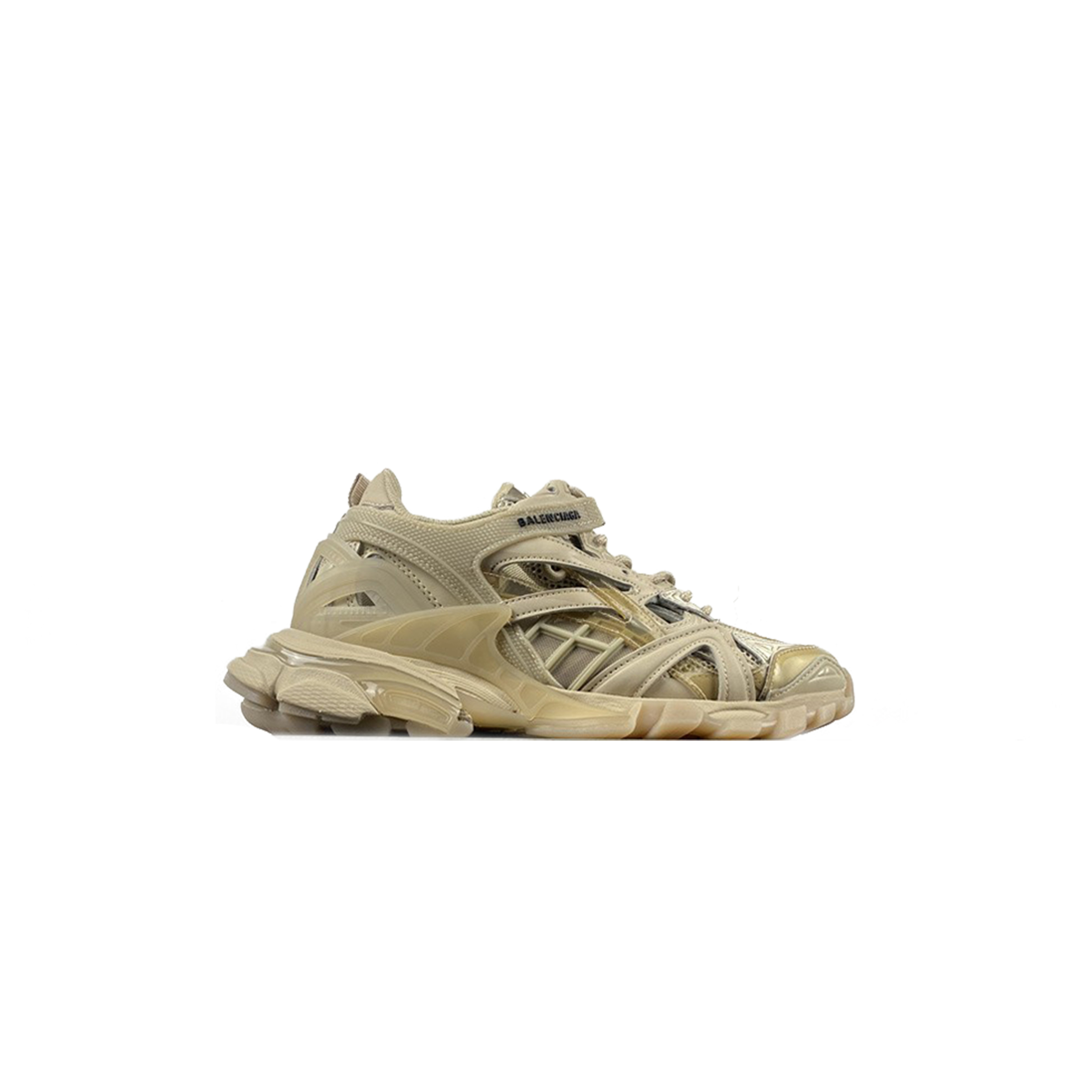 Ba*len*cia*ga white beige leather and mesh track 2 chunky sneakers 568615w3gn50102